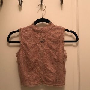 Lace pink halter top